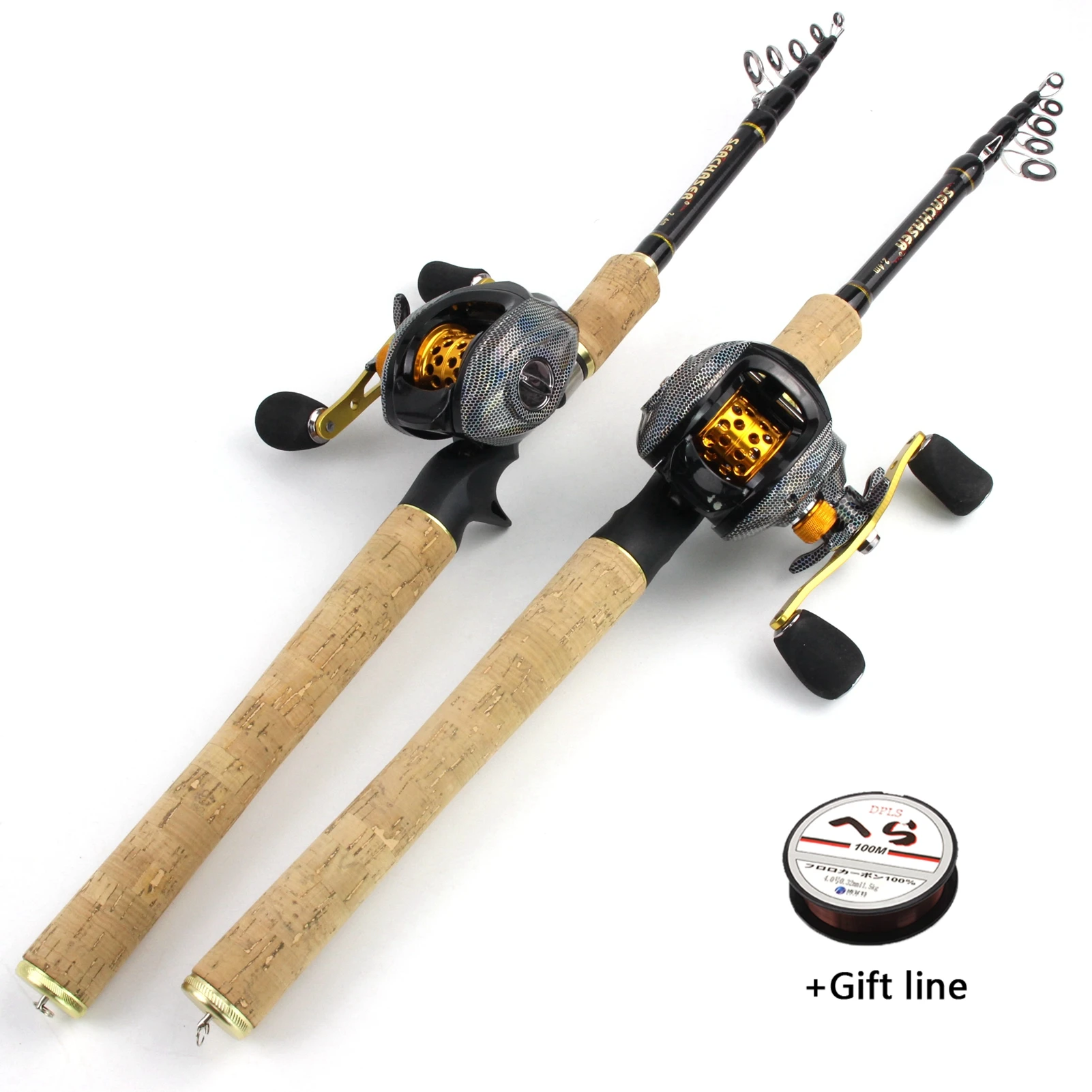 

1.8M 2.1M 2.4M 2.7M Carbon lure Rod 7g -28g Portable Telescopic Casting Rod Casting Reels Set Beginner fishing pesca trout rods