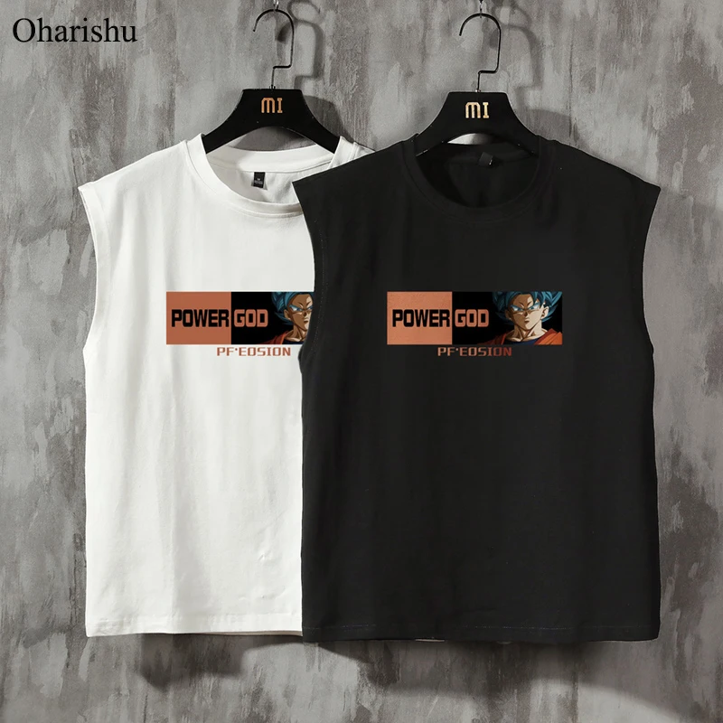 Майка мужская с буквенным принтом модная тенниска без рукавов повседневный