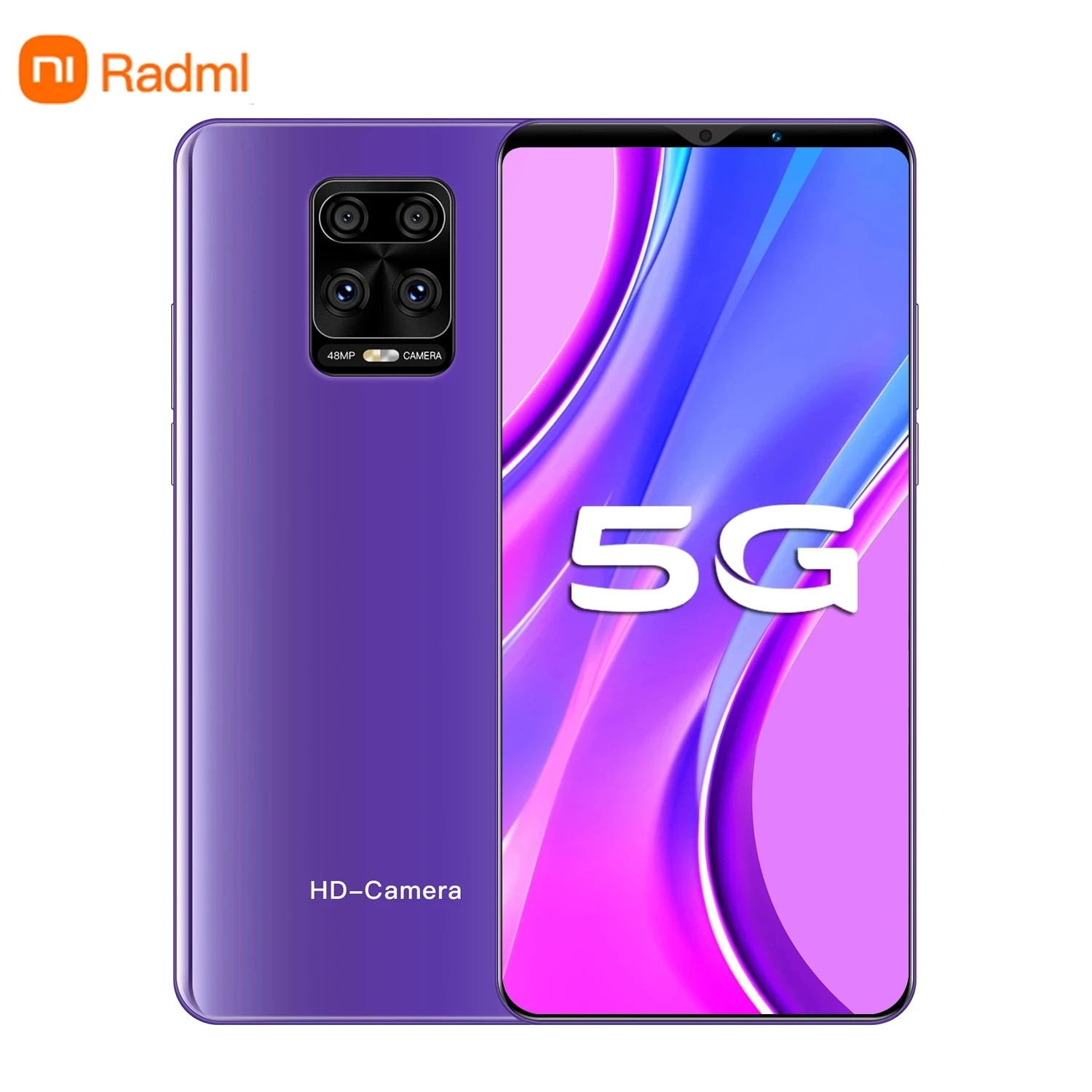 

Global Version Note9 Pro 6.1 Inch Radmi Smartphone HD Screen 8G+256GB 4800mAh Android 10 Cellphone Face Unlock 5G Network Phone