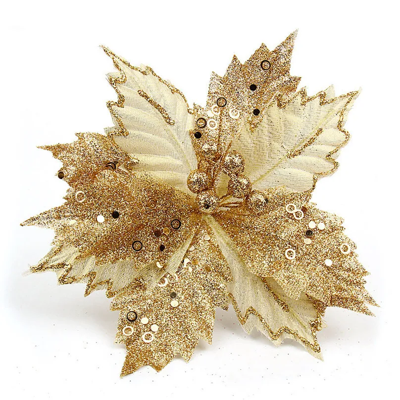 Рождество искусственный цветок для декорирования романтическая Розочка