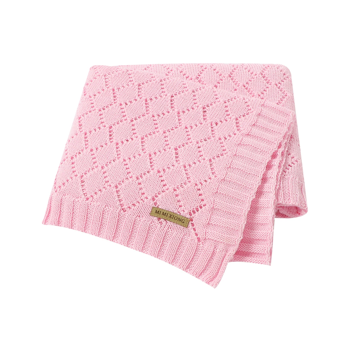 Одеяло вязаное для новорожденных мальчиков и девочек Пеленальное 100*80 см