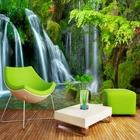 Самоклеящиеся водонепроницаемые обои на заказ, Съемные 3D настенные наклейки с изображением водопадов, леса, пейзажа, гостиной, ванной комнаты