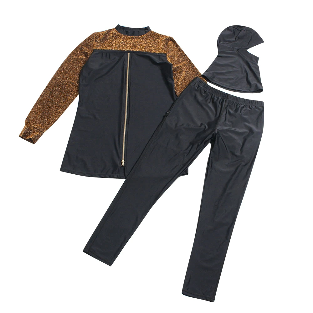 

Women's Swimsuit Muslim Fashion Full Cover Hijab Swimwear Women 3 Pieces Islamic Conservative Swim Suit Beachwear Bathing Suits