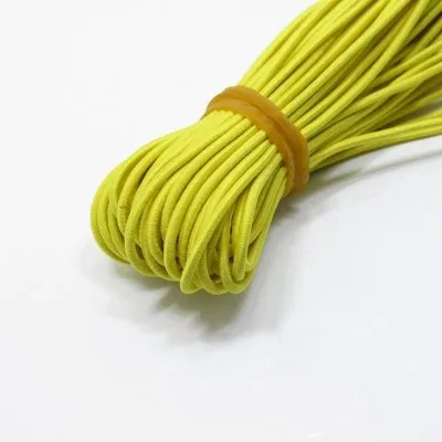 Yellow 5meters 2 мм Экологичный круглый резиновый эластичный шнур эластичные ленты Веревка Ювелирные браслеты изготовление одежды бирка DIY аксессуары для рукоделия - Цвет: Yellow 5meters