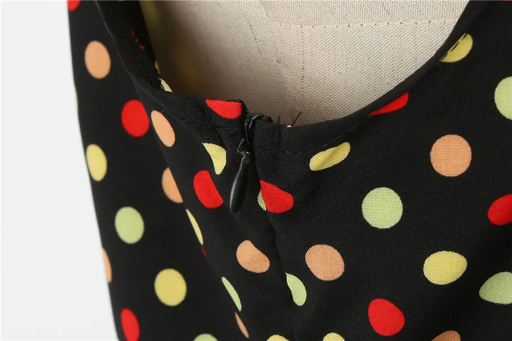 Женские платья Vintage Dot без рукавов Ropa Mujer колен платье A Line Вадим Лето Vestidos De Fiesta Plus