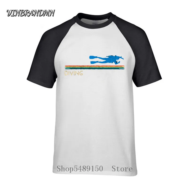 Популярная крутая футболка из органического хлопка для дайвинга с аквалангом |