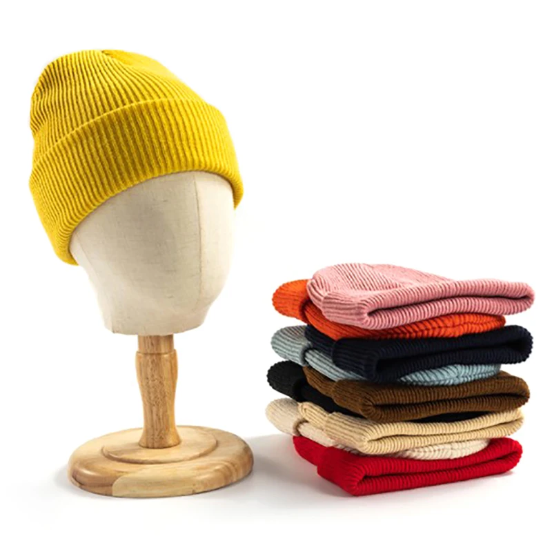

Unisex Solid ColorBeanies Winter Hat For Woman Knit Bonnet Woman Warm