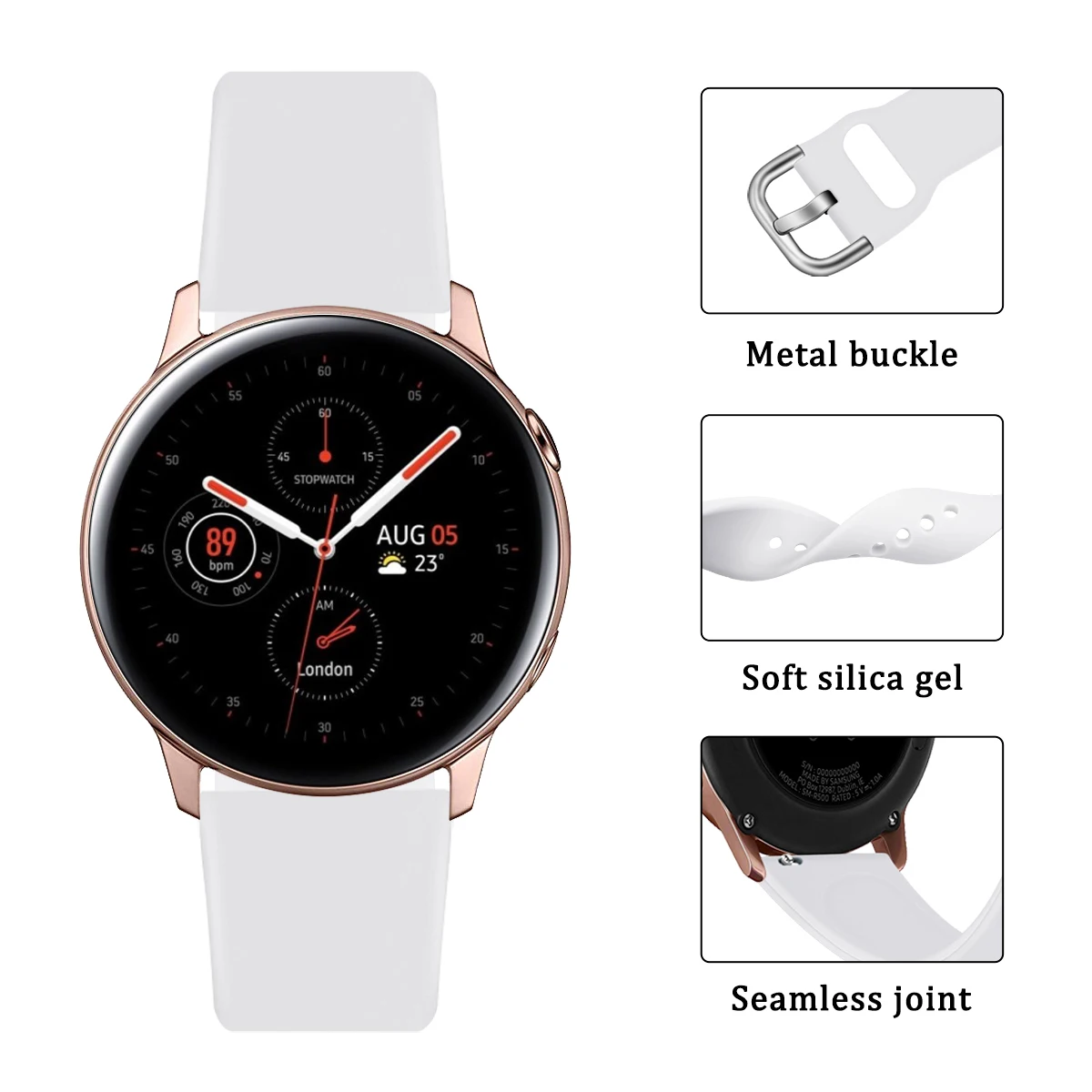 Для samsung Galaxy Watch Active 2 40 мм ремешок водонепроницаемый гибкий мягкий силиконовый сменный ремешок для Galaxy Active 2 40 мм