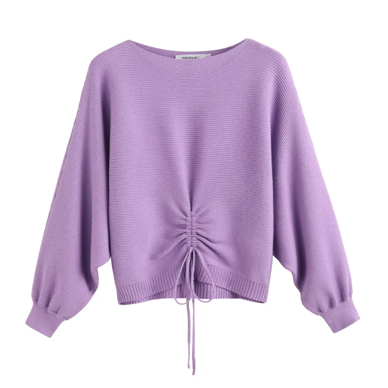 Women's Sweaters Loose Pullover Long Sleeve One Letter Collar Solid Color Bow Knit for Girls Womens Fashion Sweater | Женская одежда