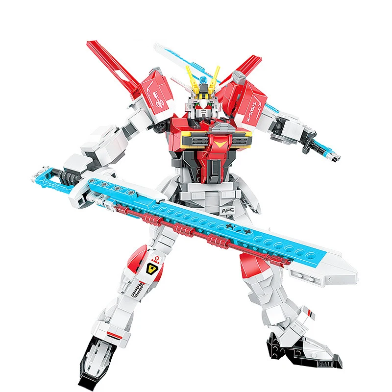 

Строительные блоки Gundaming Mecha, строительные блоки MOC, креативный робот из серии механических воинов, 3D модели, игрушки для подарок на день рожд...
