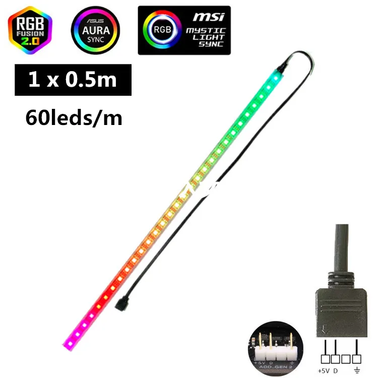 

ASMTLED адресная RGB светодиодная лента 5V 0.5M