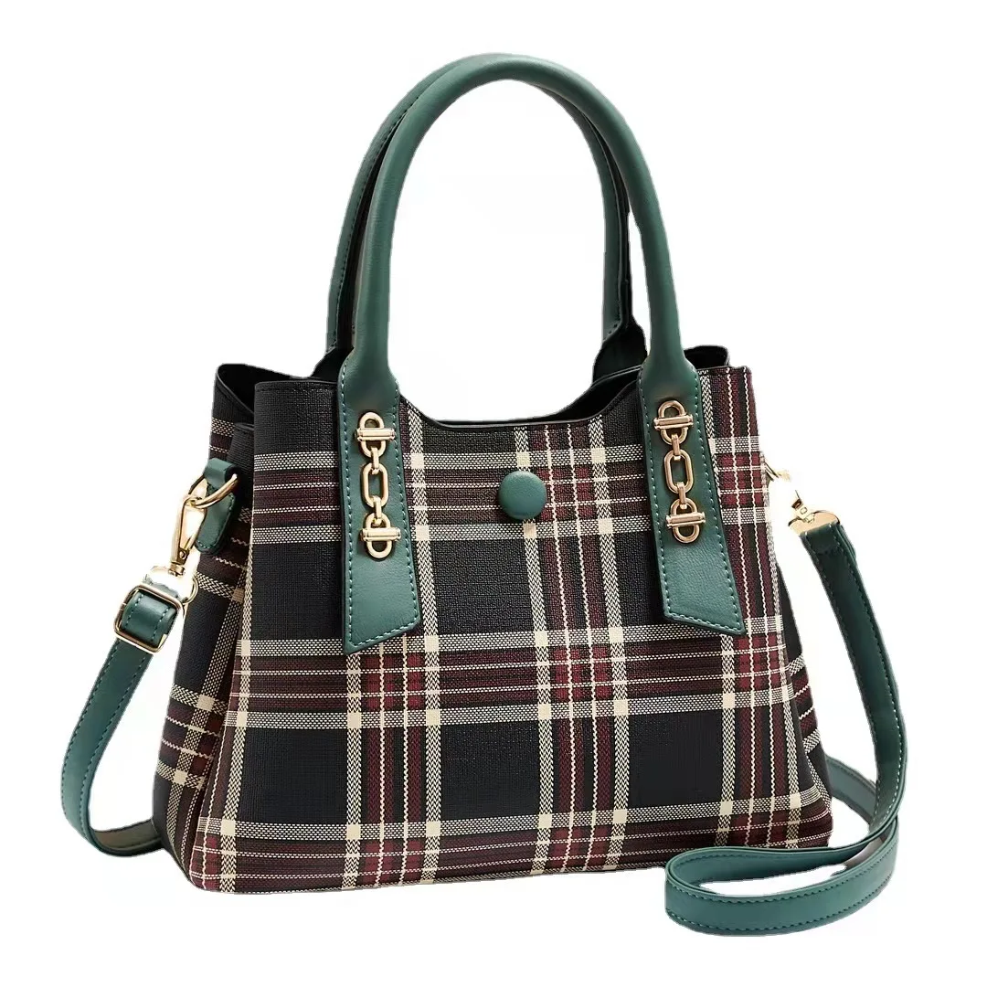 

Новая модная большая сумка в клетку ins с натуральной текстурой