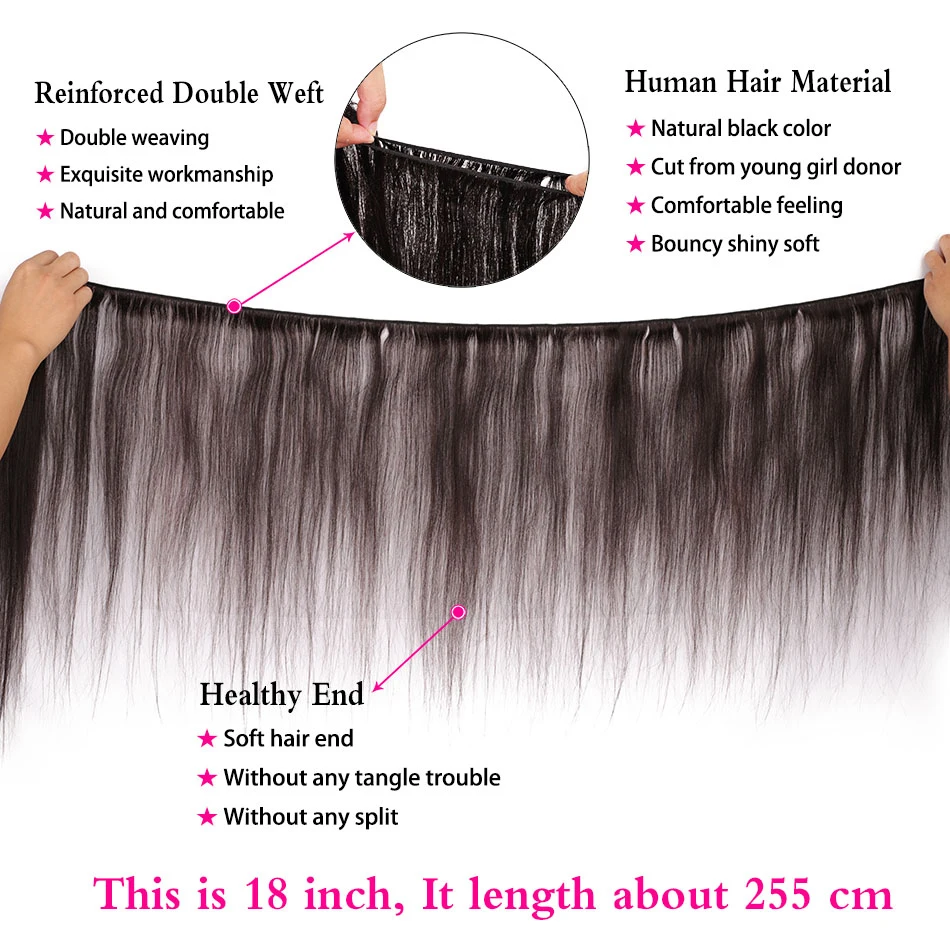 Прямые пряди волос с 6x6 HD прозрачной кружевной застежкой предварительно