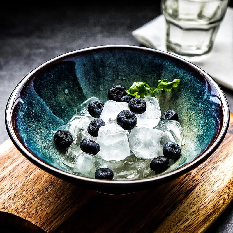 

Japanese Kiln Change Ramen Noodle Bowl Household Under Glazed Kitchen Tableware Salad Soup Bowl Large Rice Bowl Dinnerware Set