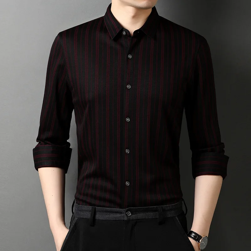 

Zhuo Danlong 2021 spring new men's shirt modal wool long sleeve t581