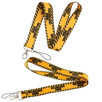 lx961 under construction printed lanyard phone rope for staff card holder badge holder neck strap key rings phone accessories