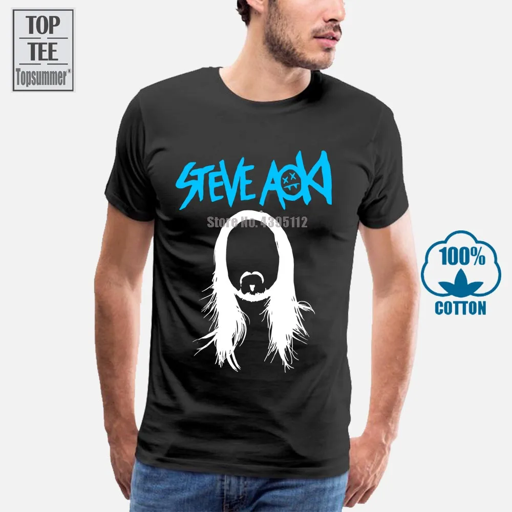 Новая черная белая футболка с логотипом Steve Aoki Electro House Music Dj Размер S 3Xl летняя