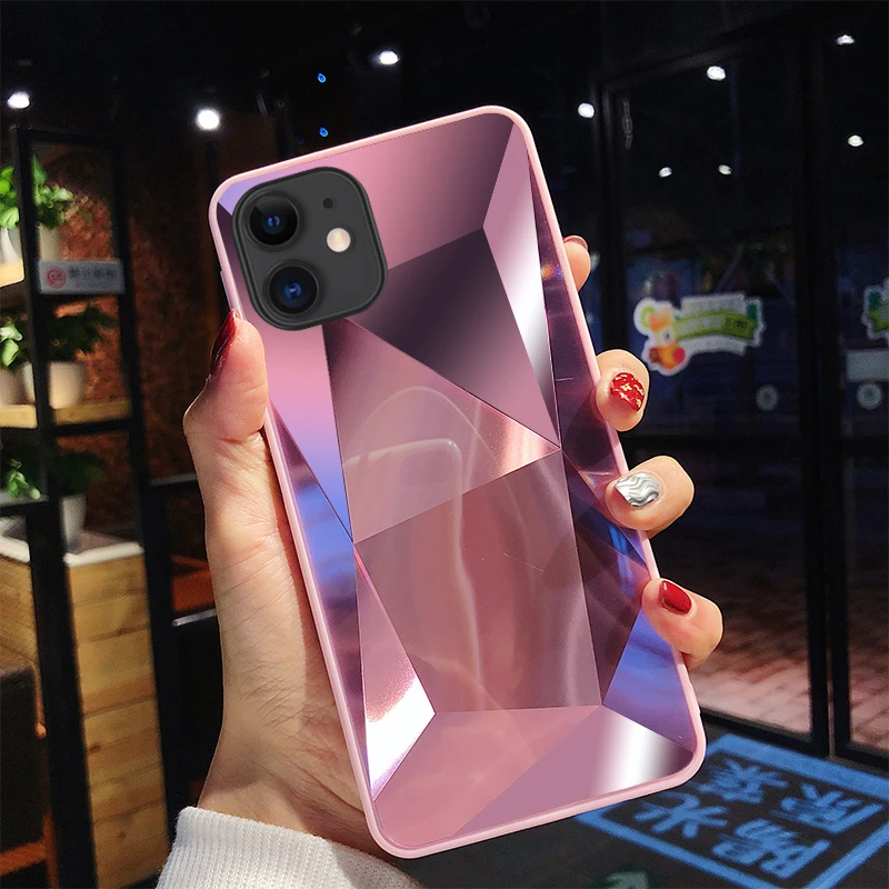 Зеркальный 3D чехол с алмазным рисунком для iphone 12 Mini 11 Pro X XR XS Max 8 7 6 6S Plus iPhone se 2