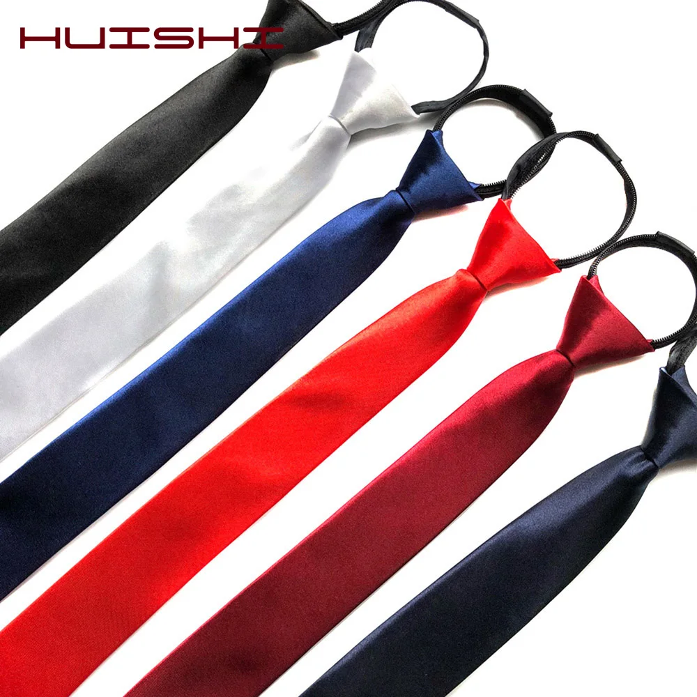 

HUISHI Men's Neckties Pre-tied Zipper Ties For Men 5cm Skinny Slim Wedding Red Blue Black Tie Collar Shirt Accessories Gravatas