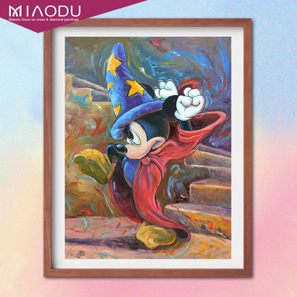 

Disney Angry Mickey Mouse Fantasia 5D Diamond Painting Cartoon Cross Stitch Kits Embroidery Full Drill Mosaic Resin Home Decor