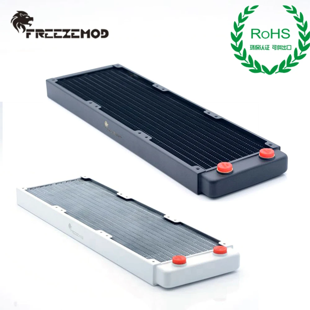 

FREEZEMOD 360mm Copper Radiator White Water Cooler Heat Sink Piano Paint Thickness 27mm For Water Cooling ROHS Certification