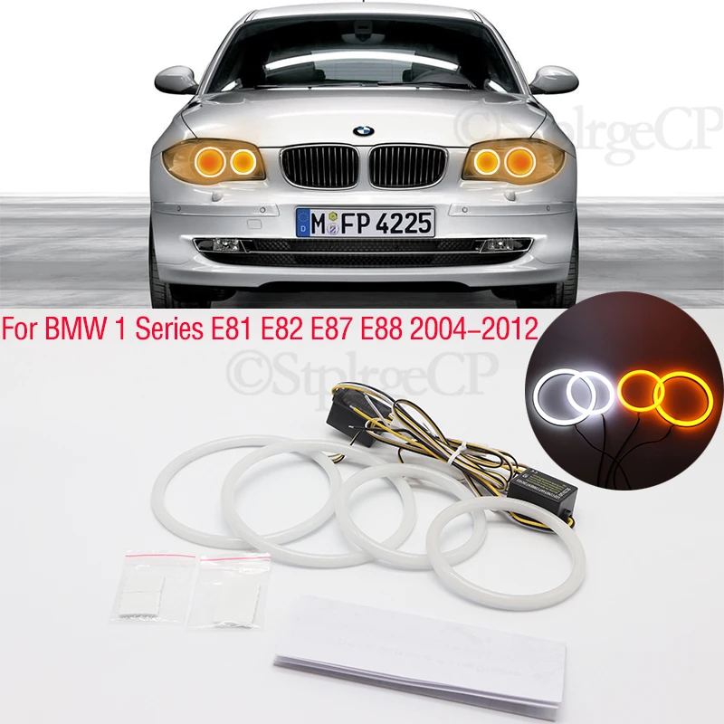 

SMD cotton light LED angel eyes white and yellow DRL kit for BMW 1 series E81 E82 E87 E88 2004 2005 2006-2012 car accessories