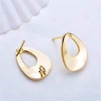 new creative real gold color plated brass hollow round charms earrings settings connectors for diy jewelry making accessories