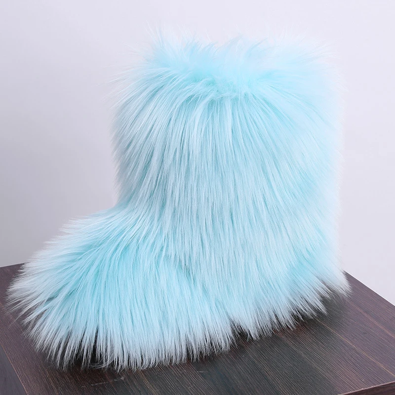 [DEAT] Round Toe Fur Spliced Personality Casual Velvet Shoes Women Short Snow Boots New Spring Autumn Fashion Tide 10E216