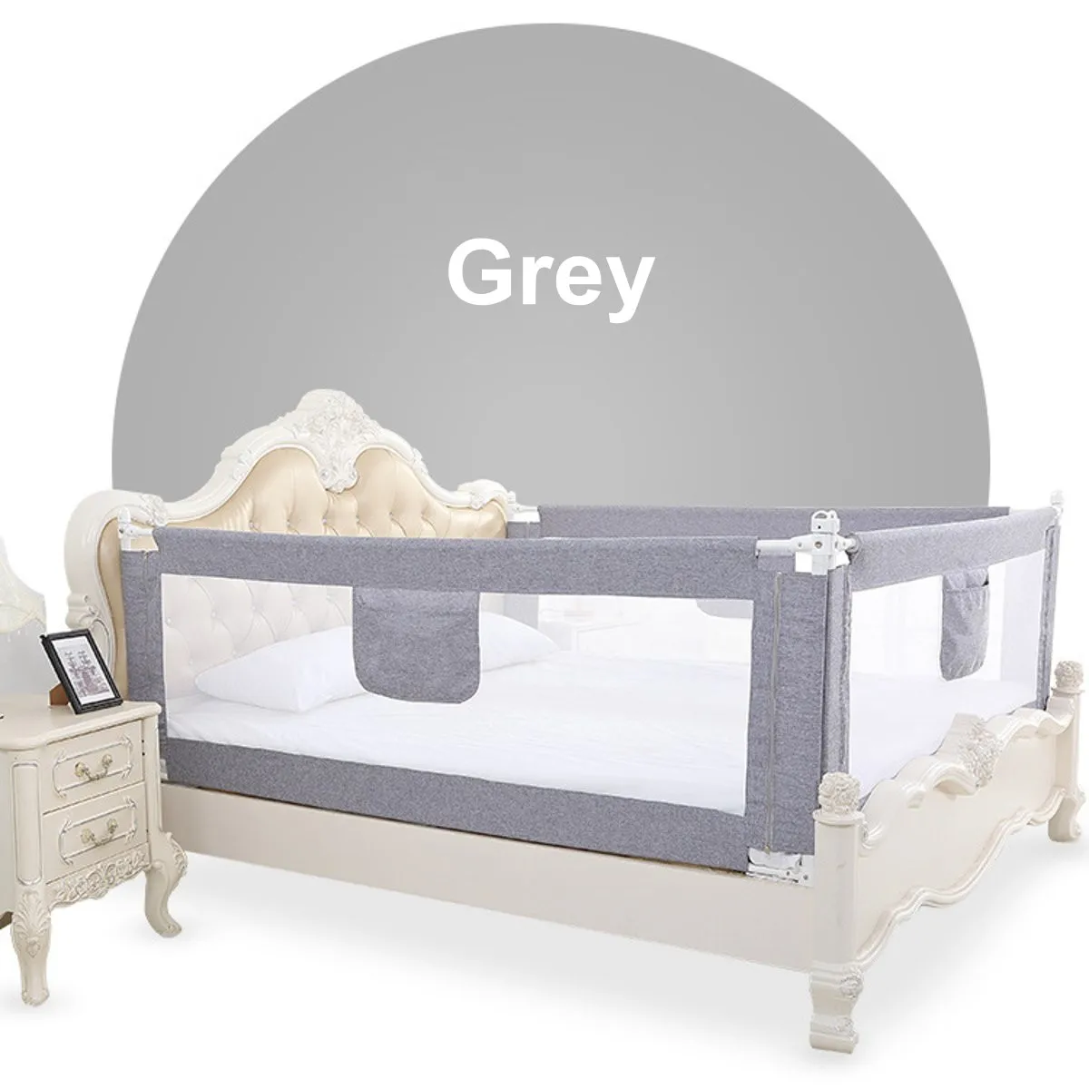 Grey 2 м забор для детской кровати, Домашний детский манеж, защитные ворота, продукт для ухода за детьми, барьер для кроватки, рельсы для безопасности, ограждение для детей - Цвет: Grey