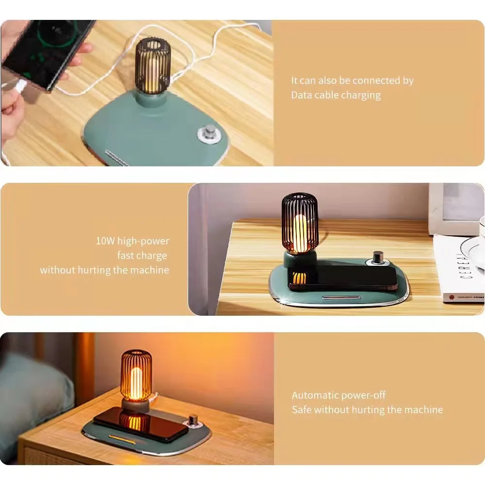 15w qi fast wireless charger mobile phone charging creative night light for iphone and android mobile phone charging stand free global shipping