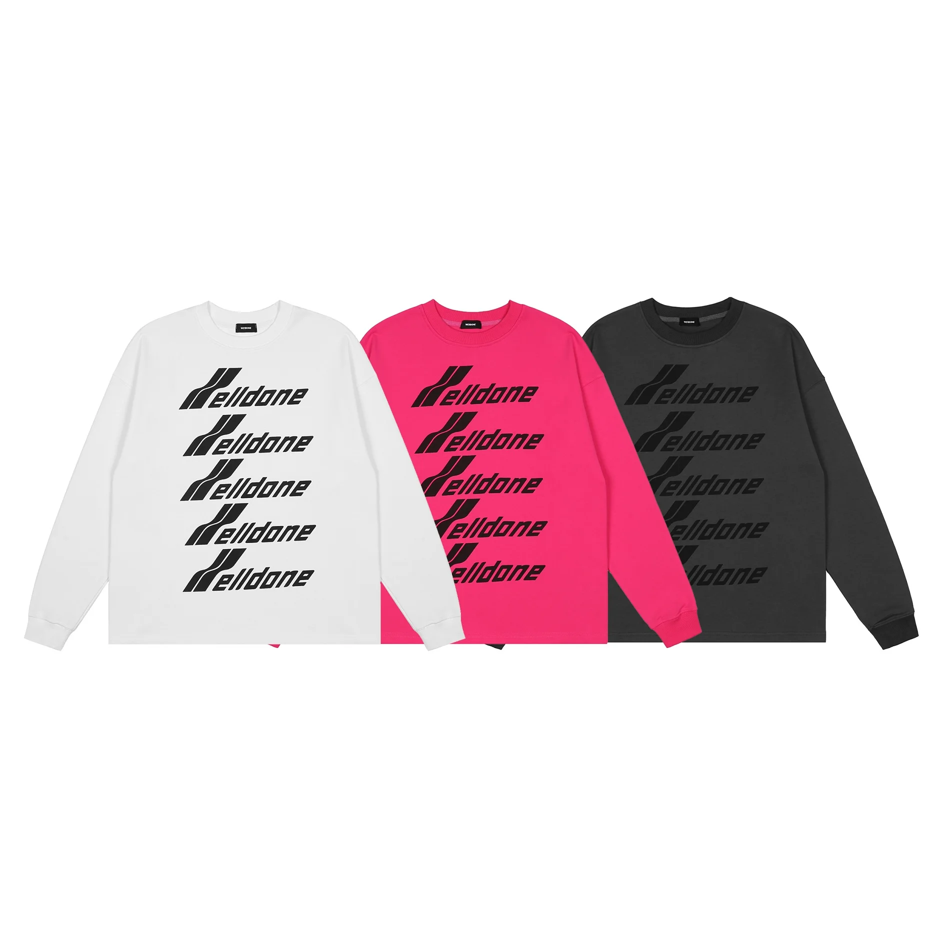 

We11 Done Hoodie Men Women Large Logo Print Comfortable Soft Round Collar Sweatshirt Casual High Street Minimalist Hoodie