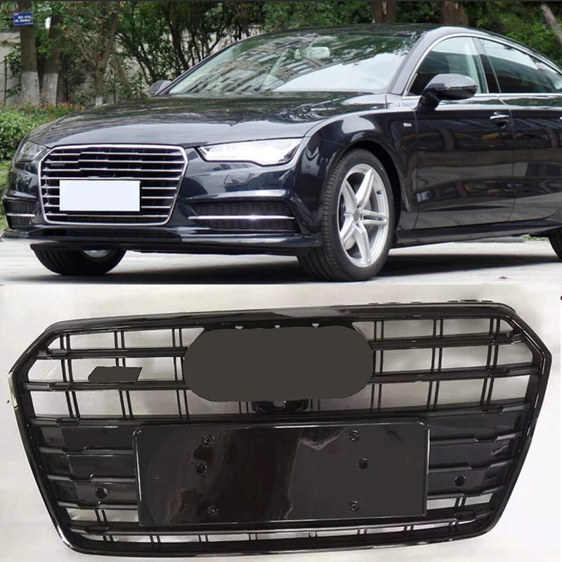 

S7 Style Racing Grills ABS Front Bumper Engine Mesh Guard for Audi A7 S-Line 2016-2018 Car Accessories