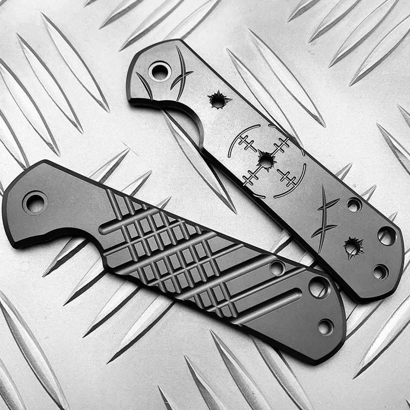 

1 Piece CNC Custom Titanium Alloy Knife Handle Grip Patch for SANRENMU SRM 812 Shank No-slip Scale DIY Make Accessories Parts