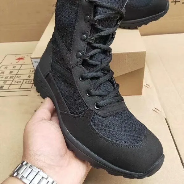 Men's Combat Jihua Outdoors Military Boots Summer Breathable Ultra-Light Flying Eagle Special Forces Tactical Hiking shoes