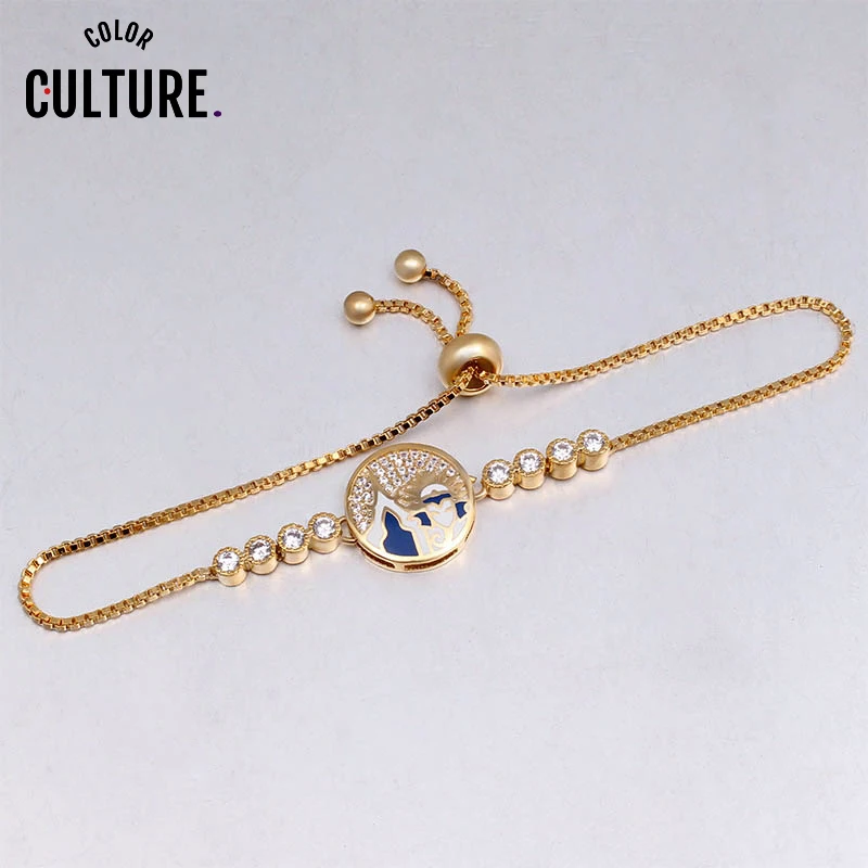 Браслет с цирконием для женщин регулируемый браслет эмалированием в подарок на