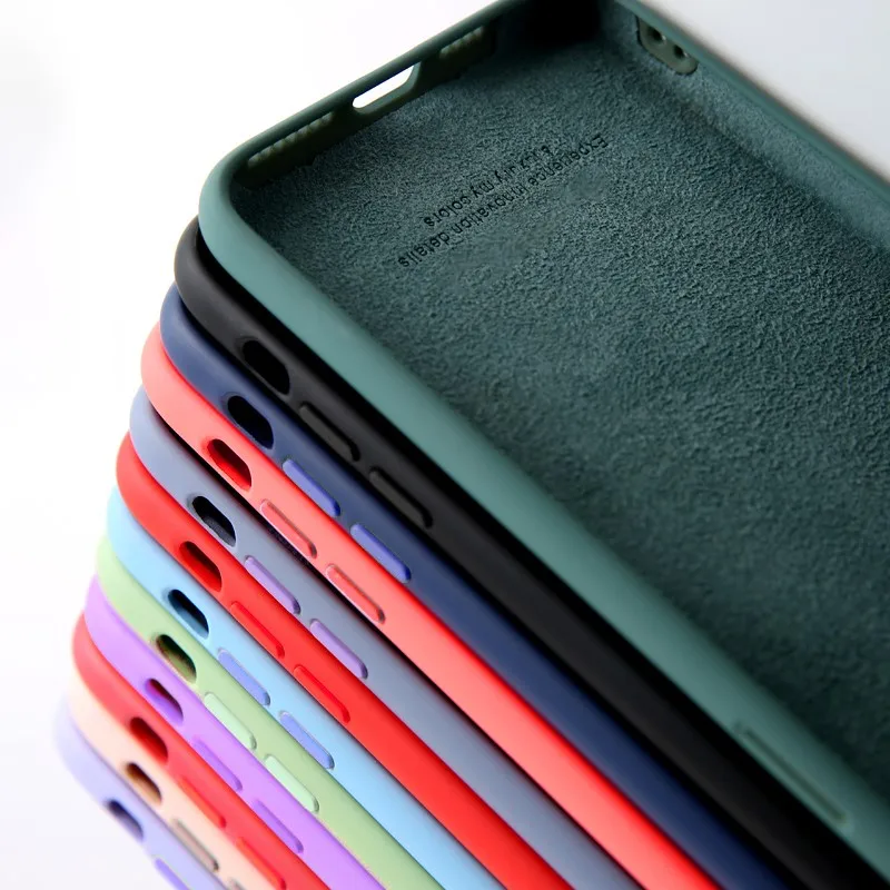 Мягкий жидкий силиконовый чехол для Apple iphone SE 2020 11 12 Pro Max mini X XS MAX XR 7 8 Plus | Мобильные