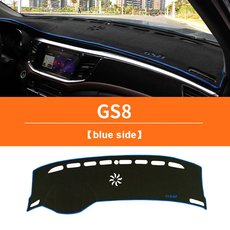 Blue Side Для GAC Trumpchi GS8 LHD Чехлы для приборной панели автомобиля коврик Избегайте световых подушек инструмент подкладка платформы ковры аксессуары - Название цвета: Blue Side