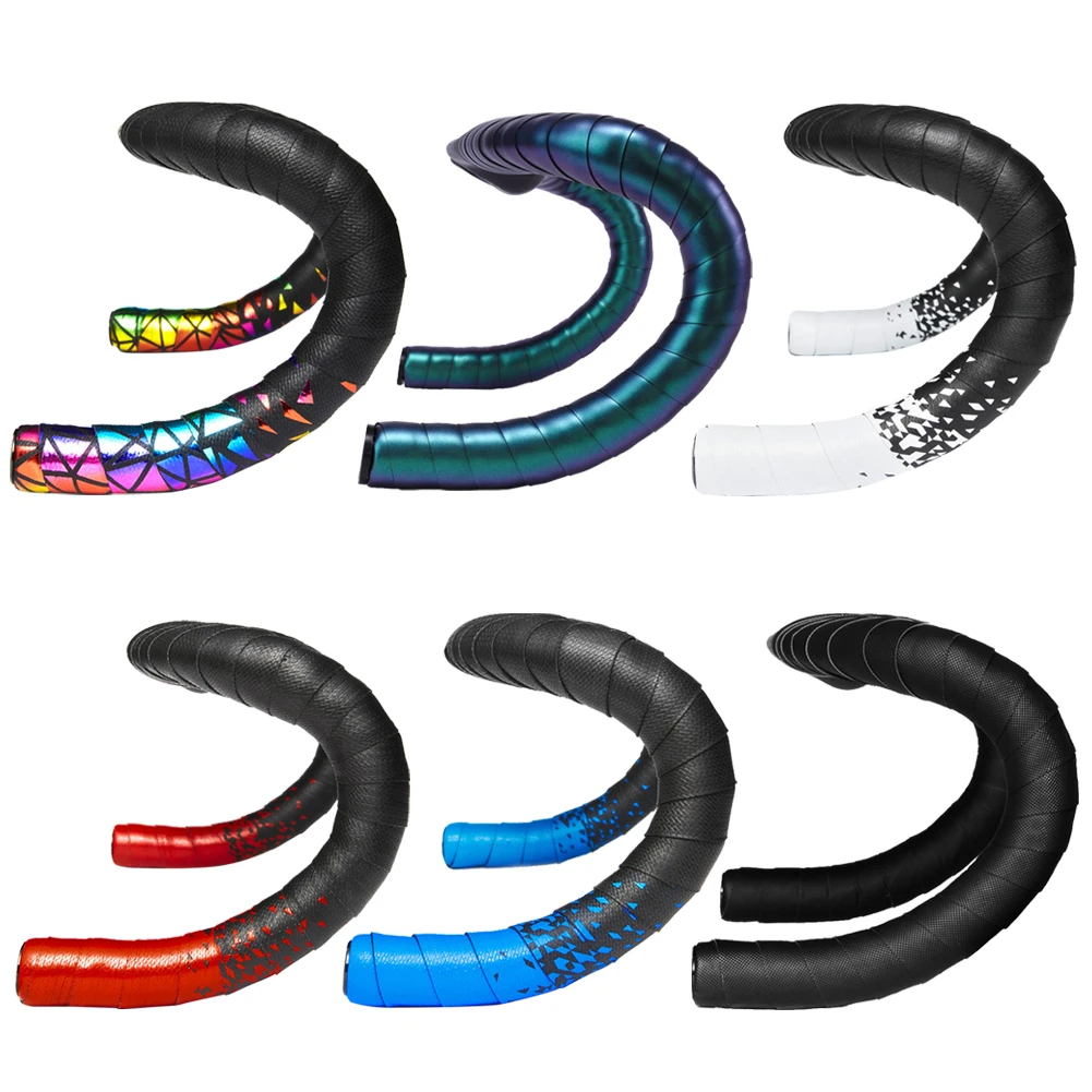 

2pcs Road Bike Handlebar Belt Tape Non-Slip Cycling Handle PU Bicycle Wrap Strap Professional Bike Handlebar Tape Wrap