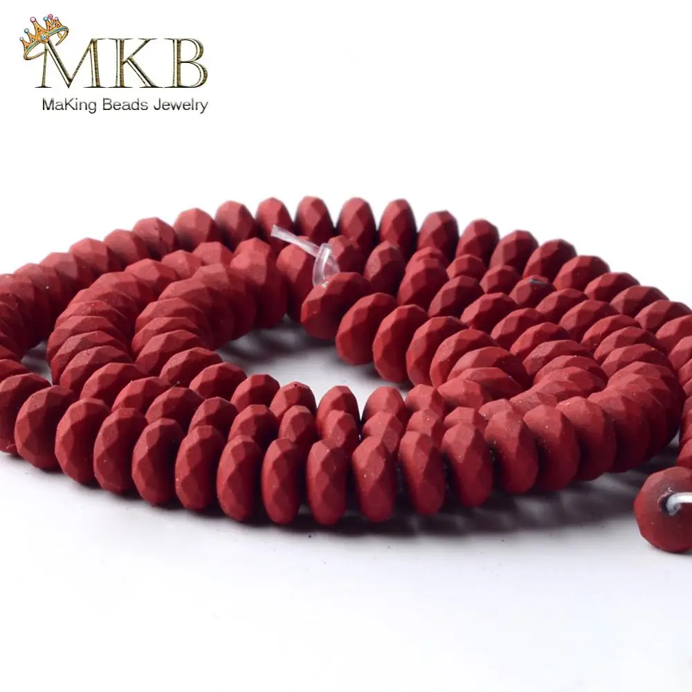 Red Hematite Stone Matte Natural Rubber Rondelle Beads For Jewelry Making 6mm 115pcs Space Loose Diy Bracelet 15&quot |