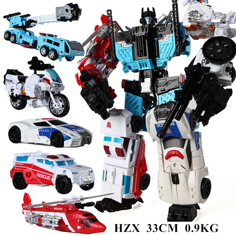 HZX 5 Style one set HaiZhiXing, 5 в 1, большой размер, 32 см, игрушка для мальчика, трансформация, робот, автомобиль, фигурка самолета, модель танка для детей, игрушки для взрослых - Цвет: HZX 5 Style one set