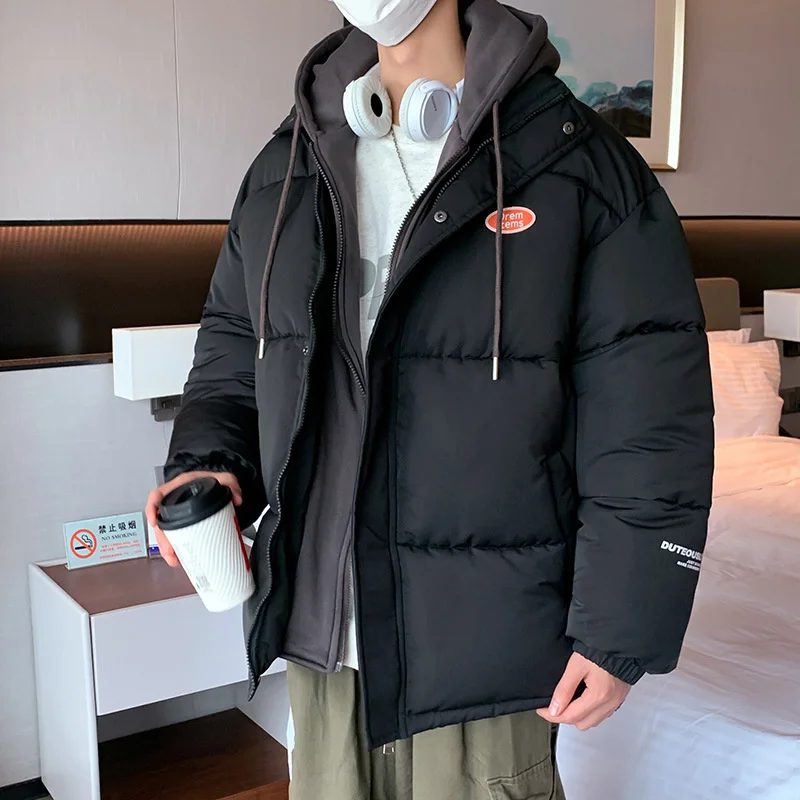 

Winter Men Harajuku Bubble Coat veste homme Jacket 2021 Mens Streetwear Casual Parkas Oversized Puffer Jackets with Hood