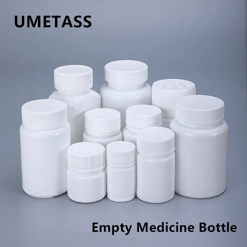 

100Pcs Empty Medical Plastic Bottles with Lids Portable Pill tablets capsule container food grade bottle 20ML,30ML,40ML,50ML