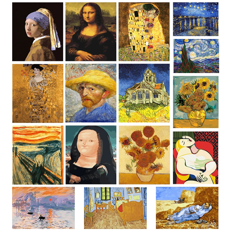 

5D алмазная живопись «сделай сам» Пикассо Ван Гога Картина маслом абстрактное искусство картина Мона Лиза полная квадратная/круглая Алмазн...