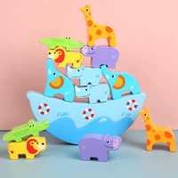 boat wooden balancing game stacking blocks animals ark baby toddlers toys building balance games for kids toddlersfor blocks