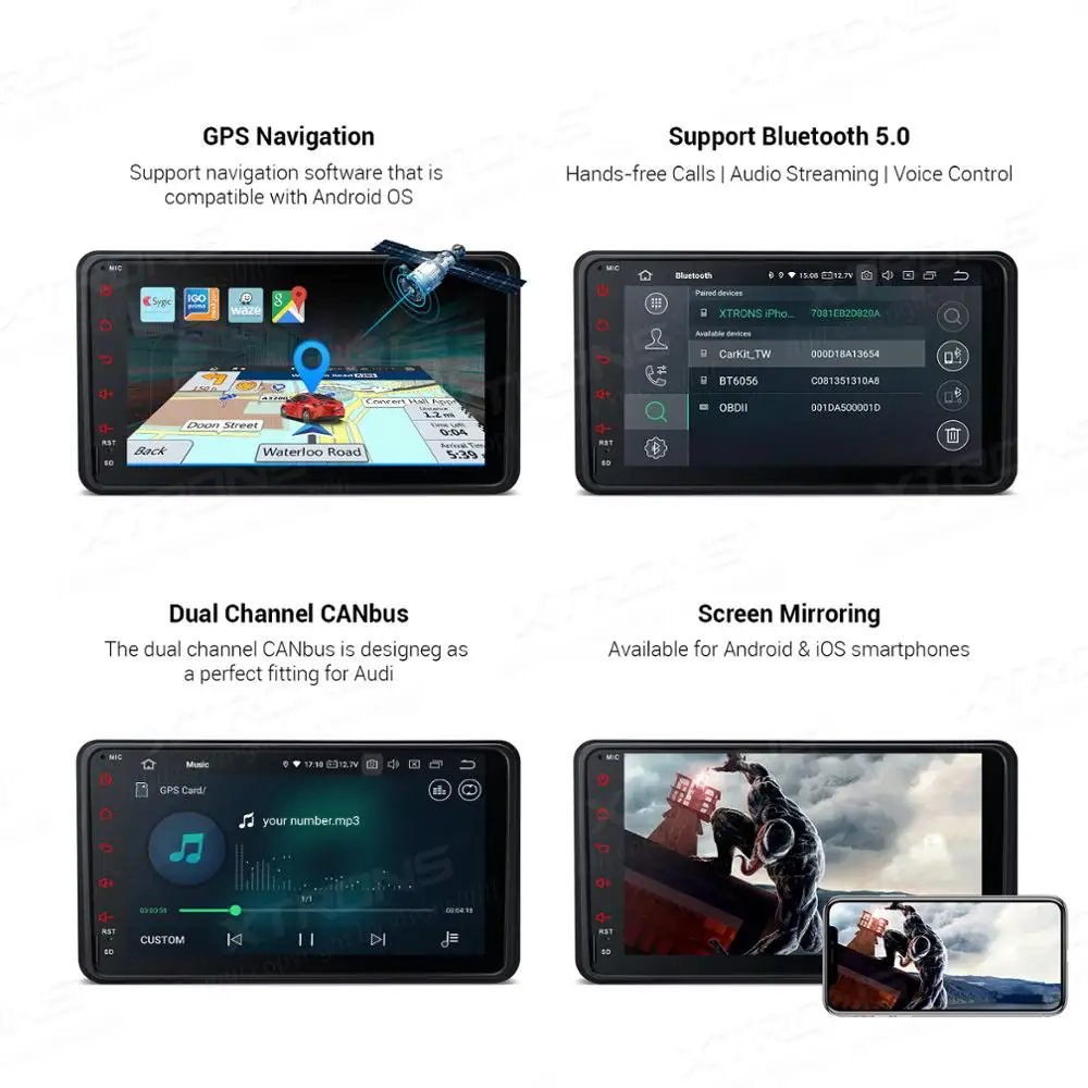 Автомобильный стерео-радиоплеер XTRONS Qualcomm Bluetooth 5 0 AptX Android 10 для Suzuki Jimny 2007-2016