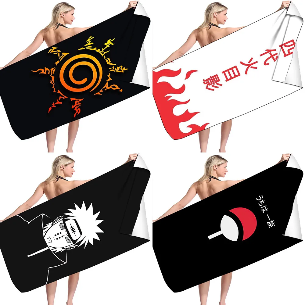 

Anime Ninja Uzumaki Uchiha Narutoes Quick Dry Beach Towel Microfiber Face Washcloth Washrag Swimming Surfing Bath Towels