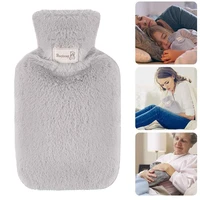 new water filled pvc hot water bottle imitation rabbit plush water injection large hand warmer hot compress belly warmer