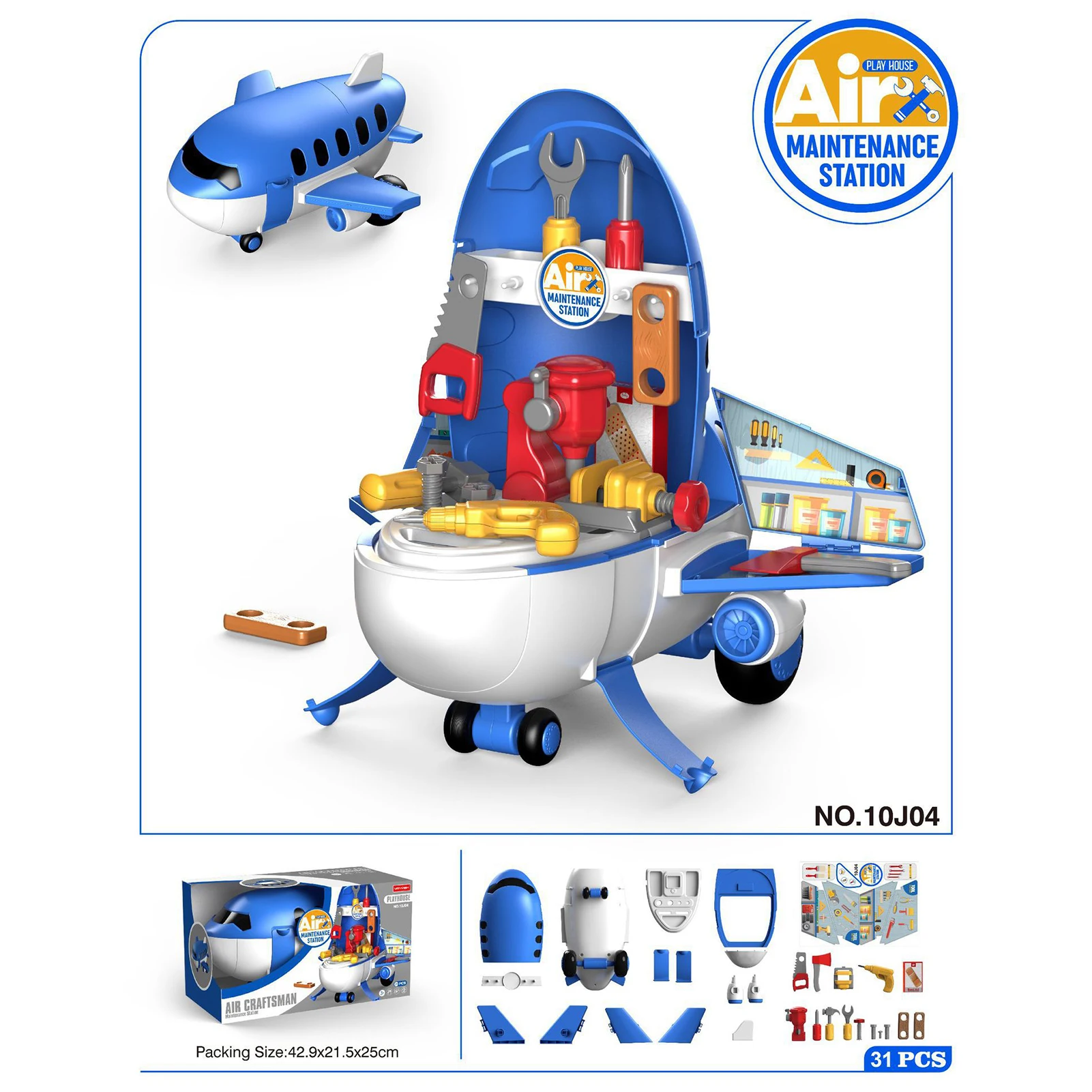 

Simulation Role-play Makeup Kitchen Repair Doctor Boy Repair Tools Girls Makeup Pretend Toy With Airplane Organizer Gift For Kid