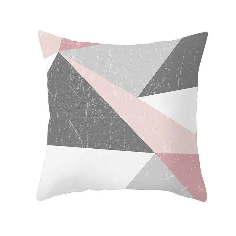 

Colorful Geometric Cushion Cover Pink Pillowcovers Decorative Sofa Cushions Home Decor Throw Pillows Polyester Single Side Print