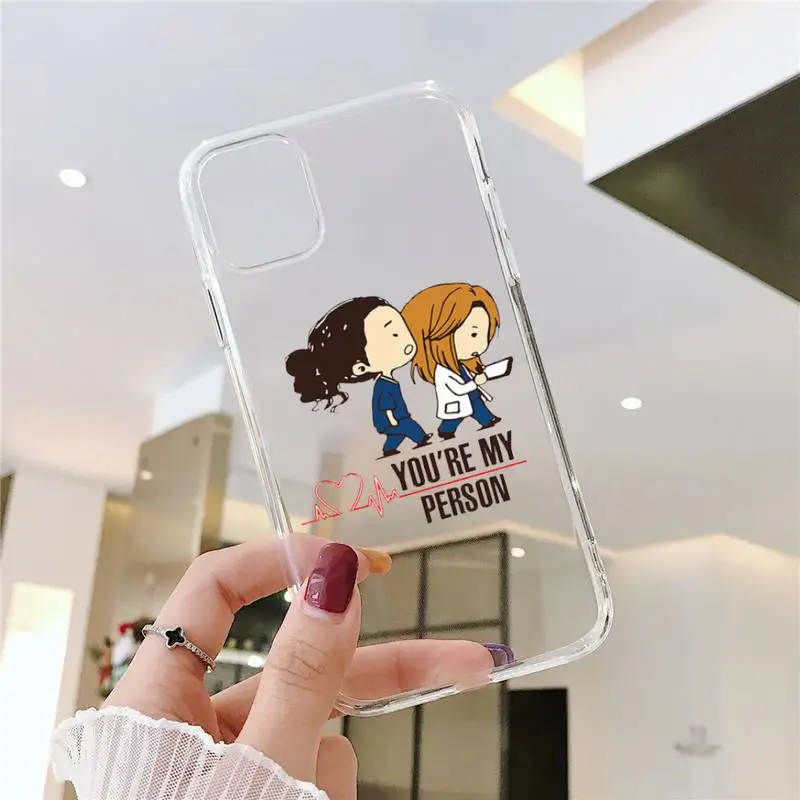 

Greys Anatomy Phone Case Transparent soft For iphone 5 5s 5c se 6 6s 7 8 11 12 plus mini x xs xr pro max